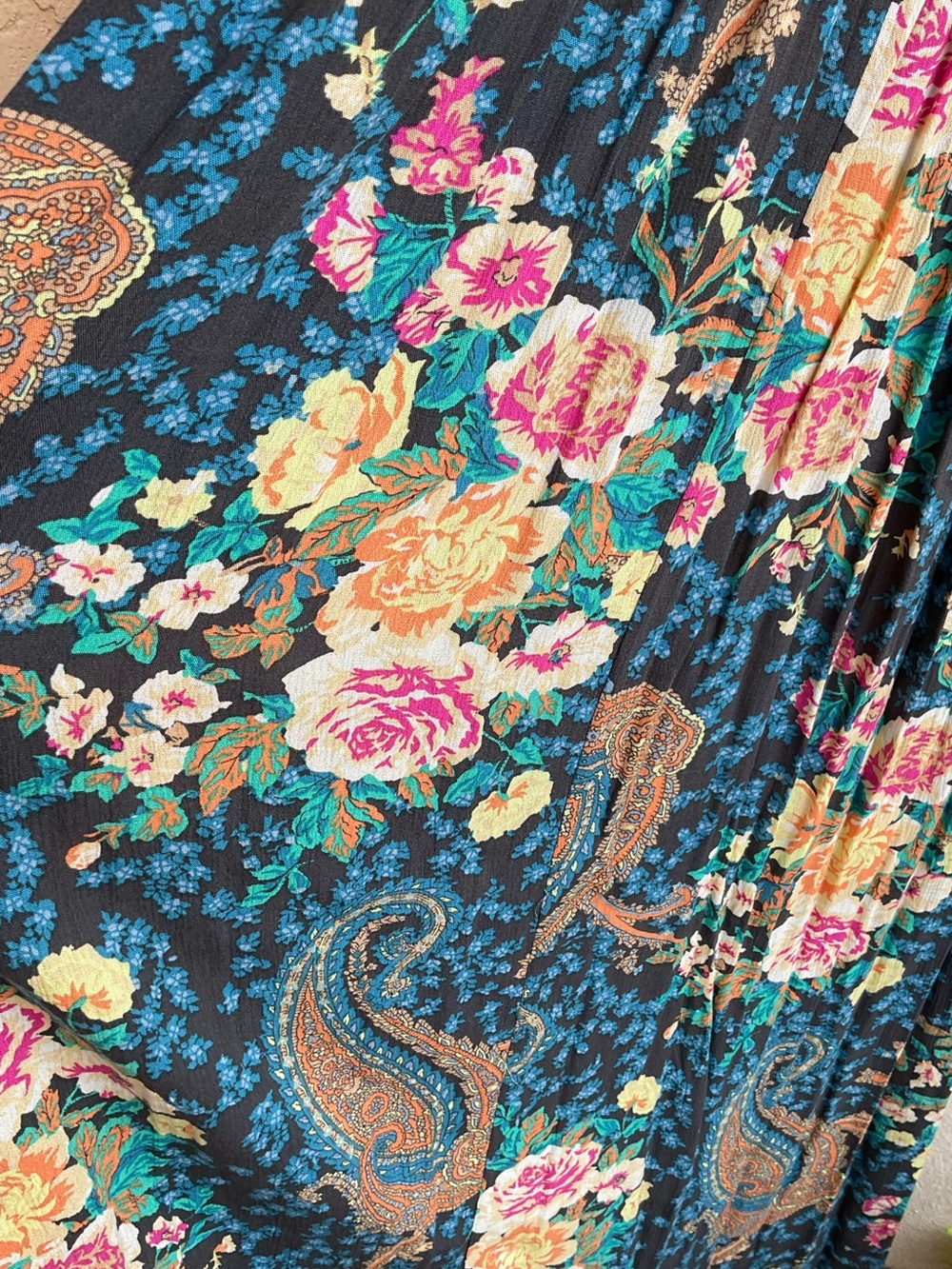 O'NEILL Rose Floral Paisley NOLEE Plunge Open Back Maxi  Boho Dress MEDIUM - Picture 15 of 16
